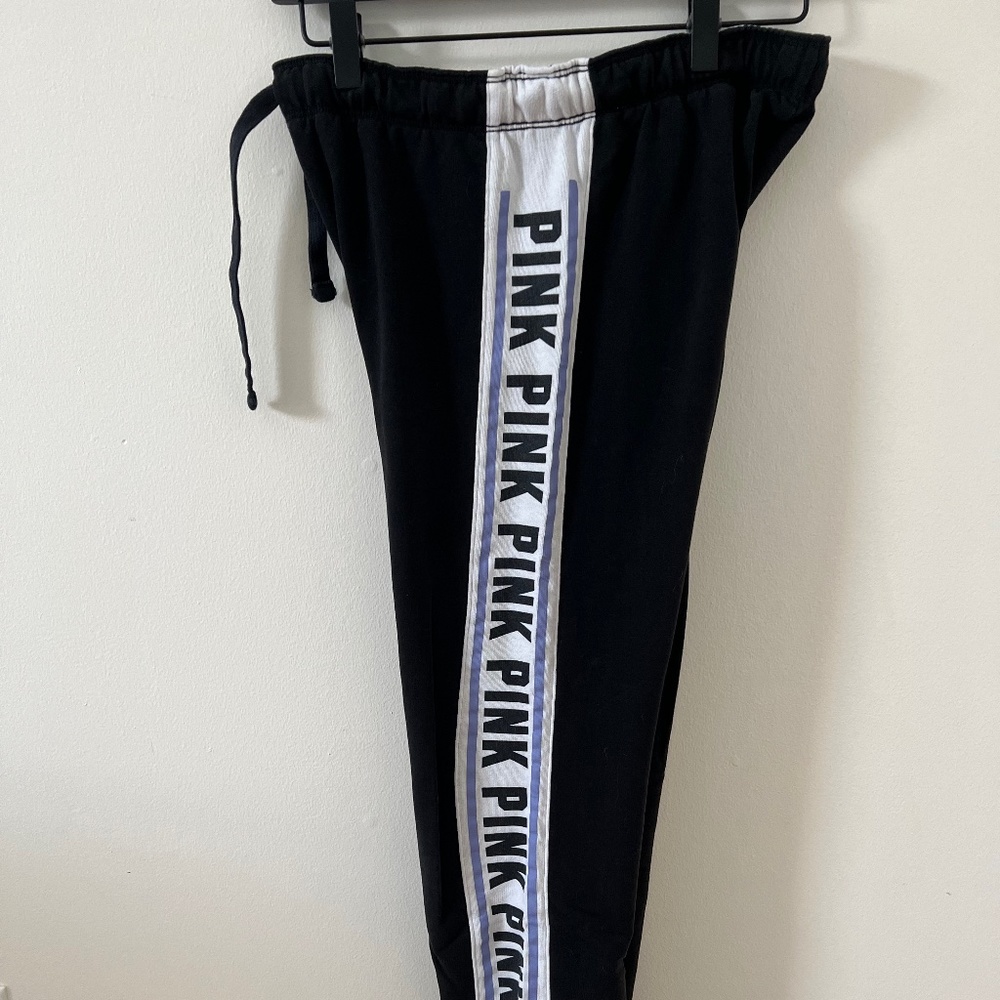 PINK Black Sweatpants with PINK writing on the sides